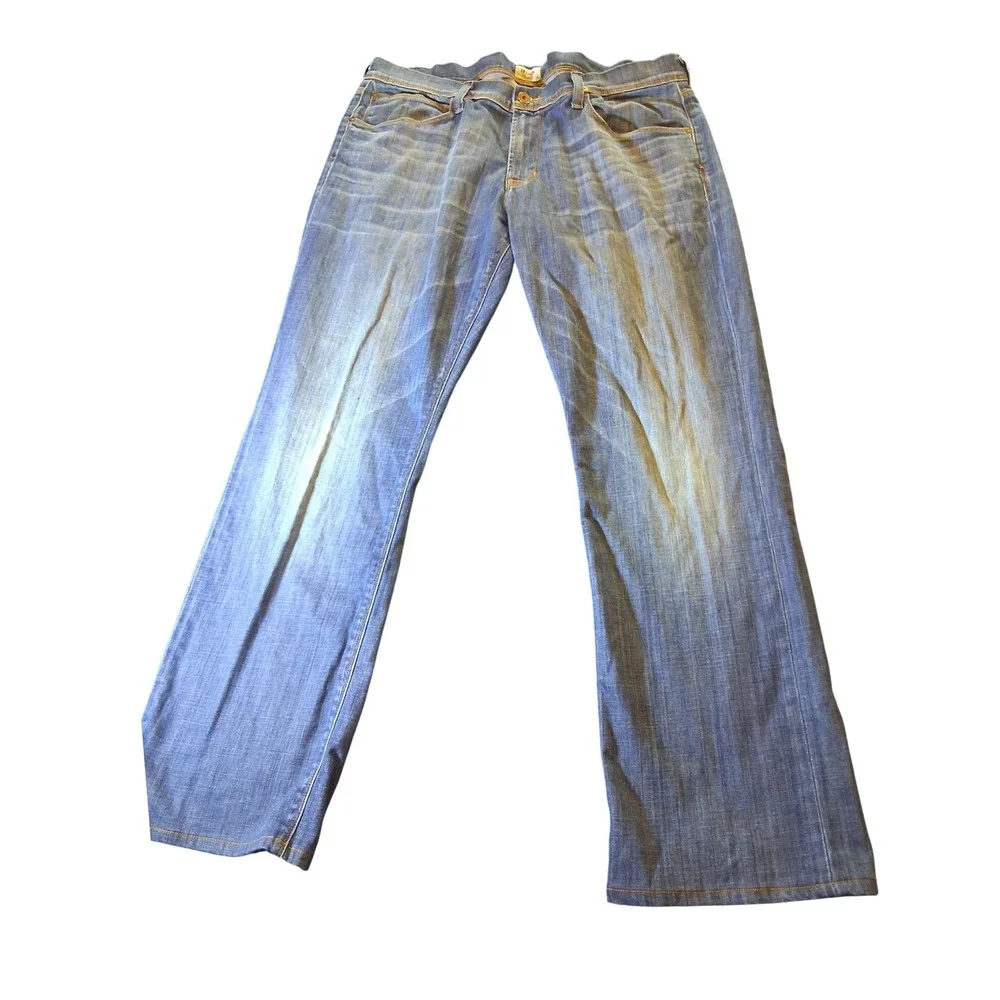 Hudson Mens Blue Straight Leg Denim Jeans Made in USA Size 38